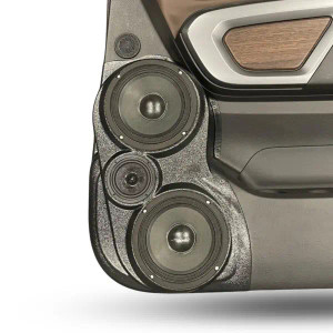 Dual 6.5″ and Single 3.5″ Speaker Pods for the Rear Door of a 15-24 Nissan Titan Crew Cab Dual 6.5″ and Single 3.5″ Speaker Pods for the Rear Door of a 15-24 Nissan Titan Crew Cab
