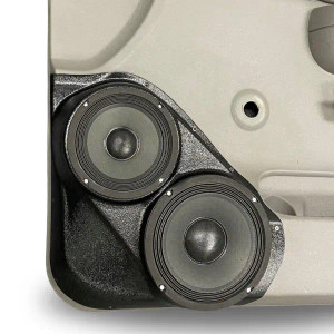 Custom Speaker Pods Single 8″ and Single 6.5″ Speaker Pods for the Front Door of a 07-09 Chevrolet Silverado-GMC Sierra Lower Handle