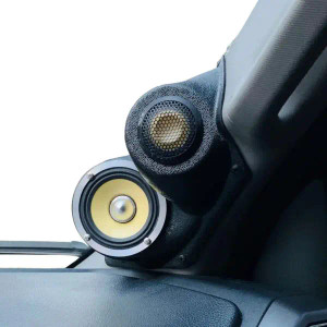 Single 3.5″ and Single Tweeter Speaker Pods for the A-Pillar of a 15-20 Ford F-150-Ford F-250 & F-350