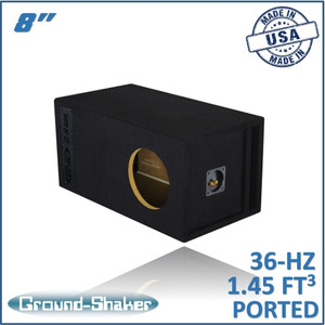 black 8" large single ported sub box black 8" large single ported sub box