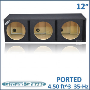 black 12" triple slot ported sub box black 12" triple slot ported sub box