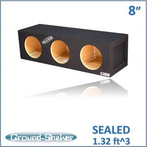 Ground Shaker GS-SQ38B Black 8" Triple Sealed Subwoofer Box