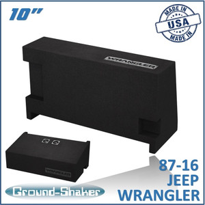 87-16 Jeep Wrangler Black 10" Dual Sealed Subwoofer Box