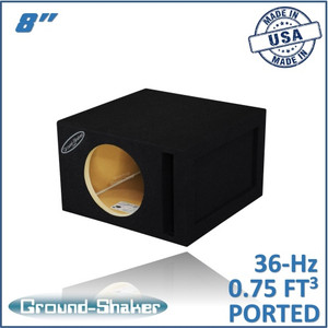 black 8" single ported sub box black 8" single ported sub box