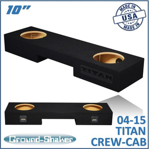 04-23 Nissan Titan Crew-Cab Black 10" Dual Sealed Subwoofer Box
