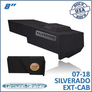 black 8" single sealed sub box, fits 07-18 chevy silverado extended cab black 8" single sealed sub box, fits 07-18 chevy silverado extended cab