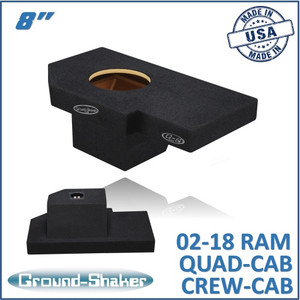 02-18 Dodge Ram 1500 Crew-Cab & Ext-Cab Black 8" Single Sealed Subwoofer Box