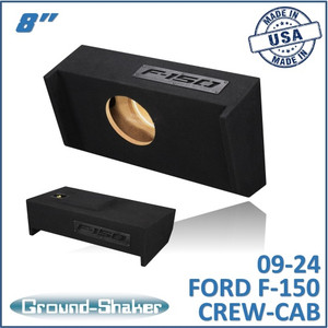 09-24 Ford F-150 Crew-Cab Black 8" Single Sealed Subwoofer Box