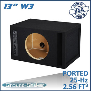 Ground Shaker GS-W3P113B Black 13" Single Ported W3 Subwoofer Box