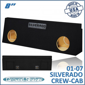 01-07 Chevy Silverado Crew Cab Black 8" Dual Sealed Subwoofer Box