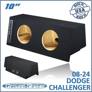 black 10" dual sealed sub box, fits 08-24 dodge challenger black 10" dual sealed sub box, fits 08-24 dodge challenger