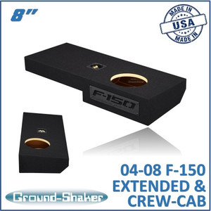 04-08 Ford F-150 Extended & Crew-Cab Black 8" Single Sealed Subwoofer Box
