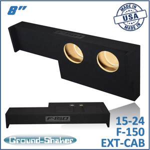 black 8" dual sealed sub box, fits 15-24 ford f-150 ext-cab black 8" dual sealed sub box, fits 15-24 ford f-150 ext-cab