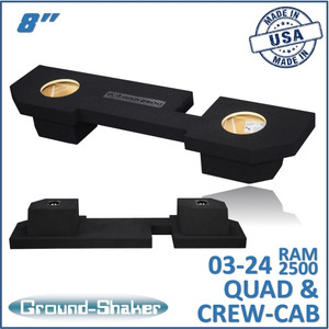 black 8" dual sealed sub box, fits 03-24 dodge ram 2500/3500 crew-cab & ext-cab black 8" dual sealed sub box, fits 03-24 dodge ram 2500/3500 crew-cab & ext-cab