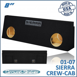 black 8" dual sealed sub box, fits 01-07 gmc sierra crew cab black 8" dual sealed sub box, fits 01-07 gmc sierra crew cab