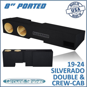 black 8" dual ported sub box, fits 19-24 chevy silverado double & crew-cab black 8" dual ported sub box, fits 19-24 chevy silverado double & crew-cab