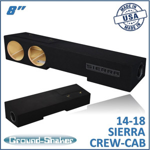 black 8" dual ported sub box, fits 14-18 gmc sierra crew-cab black 8" dual ported sub box, fits 14-18 gmc sierra crew-cab