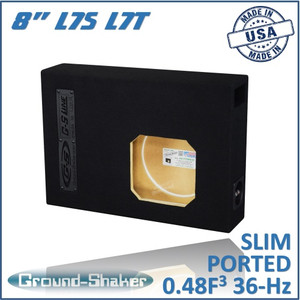black 8" single slim ported solo-baric sub box black 8" single slim ported solo-baric sub box