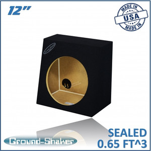 black 12" single sealed angled truck sub box black 12" single sealed angled truck sub box