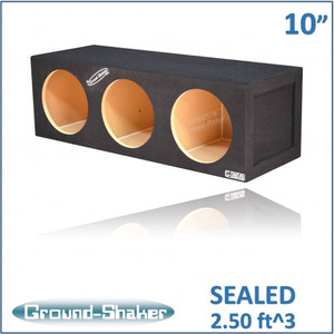 Ground Shaker GS-SQ310B Black 10" Triple Sealed Subwoofer Box