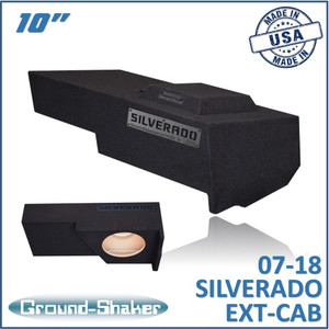 black 10" single sealed sub box, fits 07-18 chevy silverado extended cab black 10" single sealed sub box, fits 07-18 chevy silverado extended cab