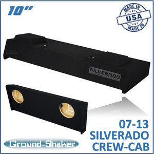 07-13 Chevy Silverado Crew-Cab Black 10" Dual Sealed Subwoofer Box