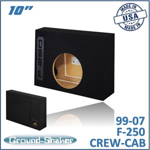 black 10” single sealed sub box, fits 99-07 ford f-250 crew-cab black 10” single sealed sub box, fits 99-07 ford f-250 crew-cab
