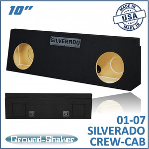 black 10" dual sealed sub box, fits 01-07 chevy silverado crew cab black 10" dual sealed sub box, fits 01-07 chevy silverado crew cab