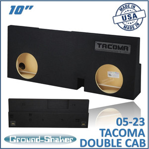black 10" dual sealed sub box, fits 05-23 toyota tacoma double-cab black 10" dual sealed sub box, fits 05-23 toyota tacoma double-cab