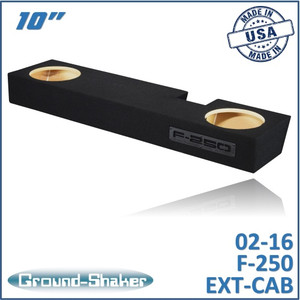 02-16 Ford F-250 Ext-Cab Black 10" Dual Sealed Subwoofer Box