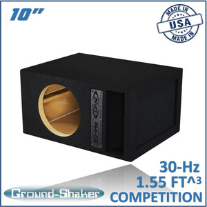 black 10" 30-hz single competition ported sub box black 10" 30-hz single competition ported sub box