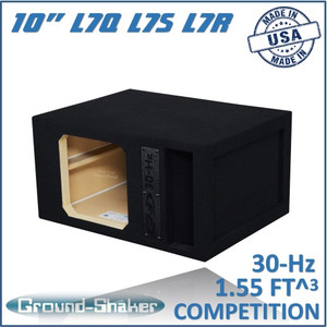Ground Shaker GS-L7QP110B Black 10" 30-hzs Single Competition Ported Subwoofer Box