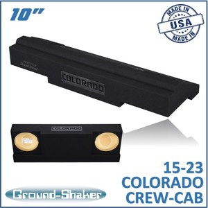 black 10" dual sealed sub box, fits 15-24 chevy colorado crew-cab black 10" dual sealed sub box, fits 15-24 chevy colorado crew-cab