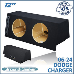 black 12" dual sealed sub box, fits 06-24 dodge charger