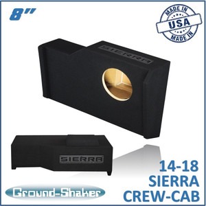 14-18 GMC Sierra Crew-Cab Black 8" Single Sealed Subwoofer Box