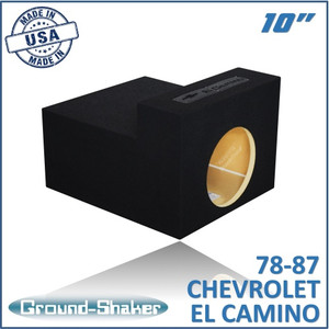 black 10" single sealed sub box, fits 78-87 chevy el camino black 10" single sealed sub box, fits 78-87 chevy el camino