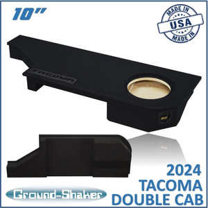 black 10" single sealed sub box, fits 2024 toyota tacoma double-cab black 10" single sealed sub box, fits 2024 toyota tacoma double-cab