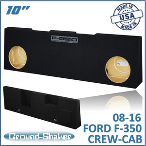 08-16 Ford F-350 Crew-Cab Black 10" Dual Sealed Subwoofer Box