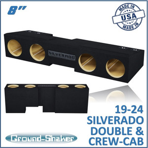 19-24 Chevy Silverado Double & Crew-Cab Black Quad 8” Sealed Subwoofer Box