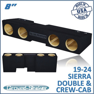 black quad 8” sealed sub box, fits 19-24 gmc sierra double & crew-cab black quad 8” sealed sub box, fits 19-24 gmc sierra double & crew-cab
