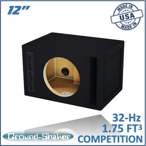 black 12" single reinforced ported sub box black 12" single reinforced ported sub box