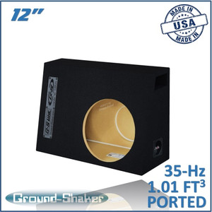 black 12" single ported sub box, fits regular cab trucks black 12" single ported sub box, fits regular cab trucks