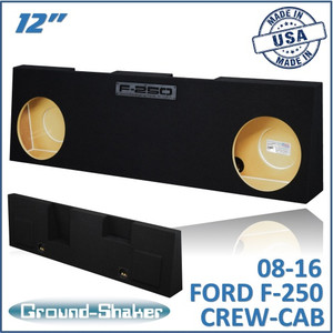 black 12" dual sealed sub box, fits 08-16 ford f-250 crew-cab black 12" dual sealed sub box, fits 08-16 ford f-250 crew-cab