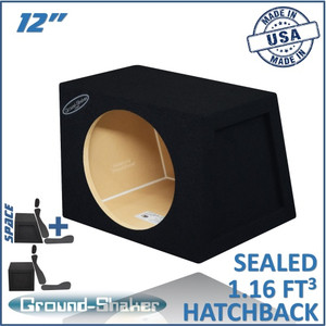 black 12" single sealed hatchback sub box black 12" single sealed hatchback sub box