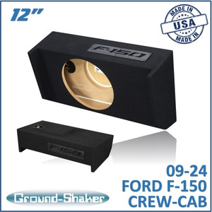black 12" single sealed sub box, fits 09-24 ford f-150 crew-cab black 12" single sealed sub box, fits 09-24 ford f-150 crew-cab