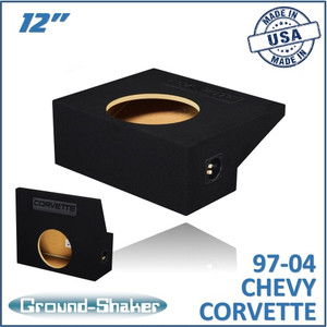 97-04 Chevy Corvette C5/Z06 Coupe & Convertible Black 12" Single Sealed Subwoofer Box