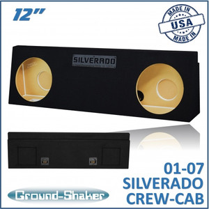 black 12" dual sealed sub box, fits 01-07 chevy silverado crew cab black 12" dual sealed sub box, fits 01-07 chevy silverado crew cab