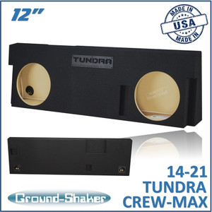 black 12" dual sealed sub box, fits 14-21 toyota tundra crew-max