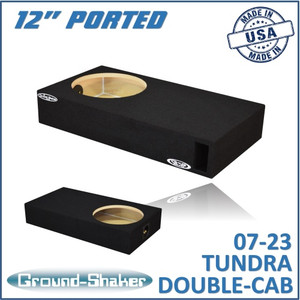 black 12" single ported sub box, fits toyota tundra double-cab 2007-2023 black 12" single ported sub box, fits toyota tundra double-cab 2007-2023