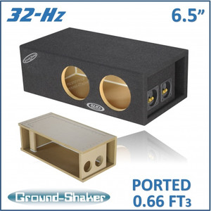 black 6.5" dual 32-hz ported sub box black 6.5" dual 32-hz ported sub box